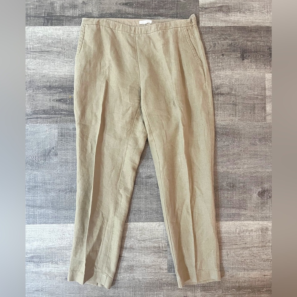 EILEEN FISHER 100% linen straight leg pants